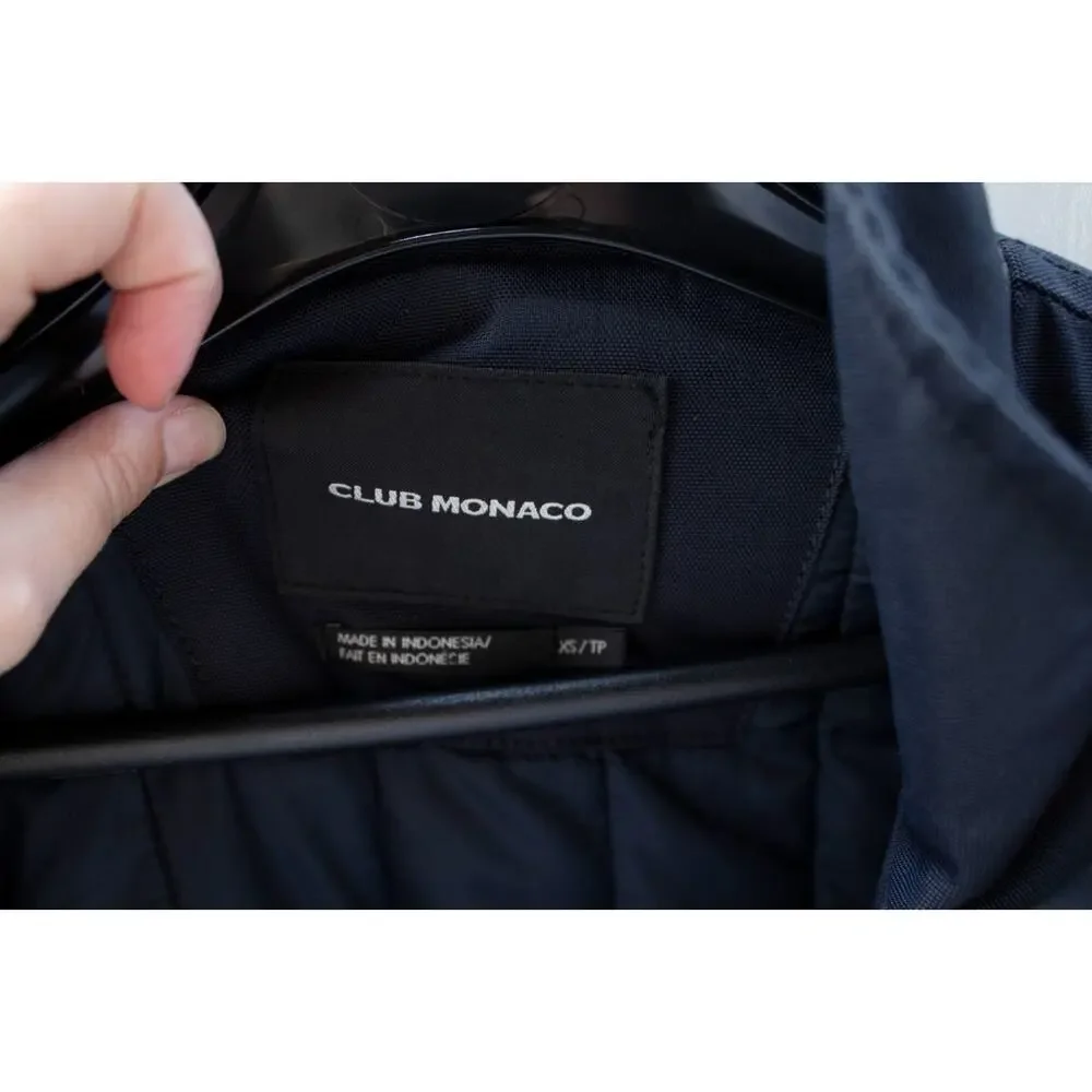 Club Monaco Canvas‎ Coated Padded Parka Coat Mens Size XS Navy